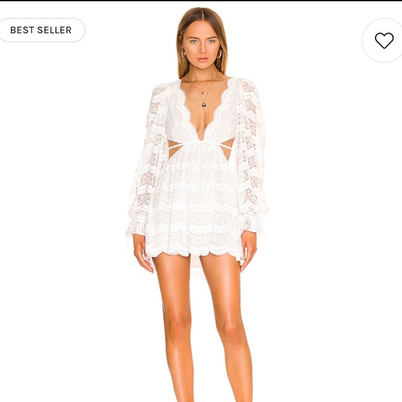 For Love And Lemons Dresses & Skirts - For Love & Lemons Mimi Long Sleeve Mini Dress in White